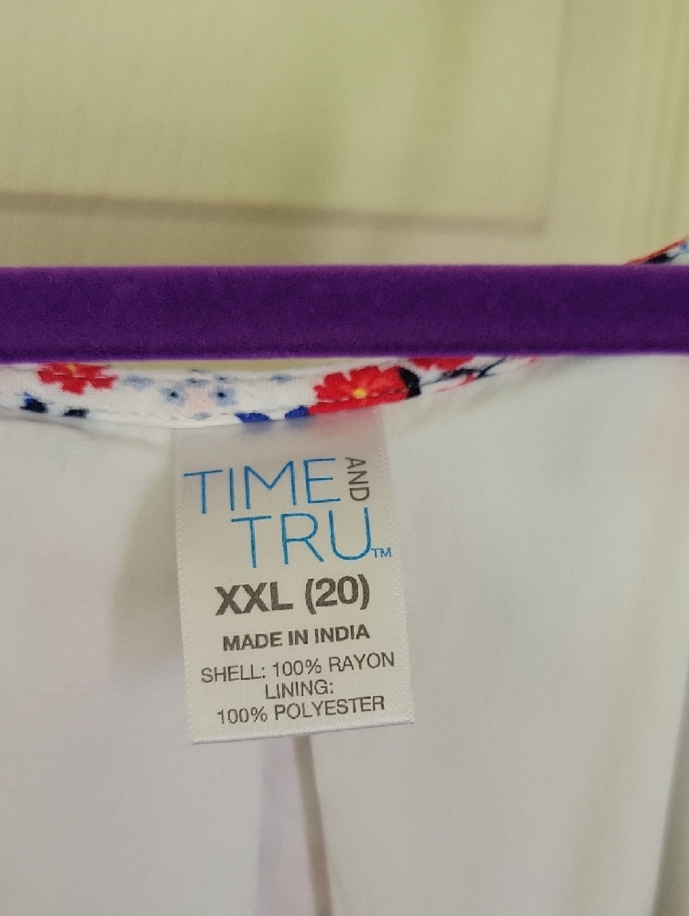 Time and Tru White Midi Dress with Red Floral Print Size 2X - Picture 2 of 7